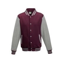 AWDis Varsity Jackets JH043 Kleuren Burgundy-Heather grey