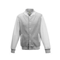 AWDis Varsity Jackets JH043 Kleuren Heather grey-White
