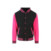 AWDis Varsity Jackets JH043 Kleuren Jet black-Hot pink