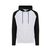 Baseball Zoodie JH063 - Heather grey - Jet black