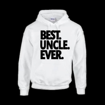 Best Uncle ever hoodie wit met zwarte print