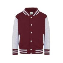 AWDis Kids Varsity Jackets JH043J Kleuren Burgundy-Heather grey