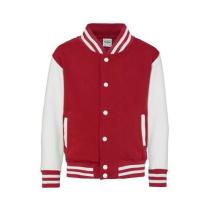 AWDis Kids Varsity Jackets JH043J Kleuren Fire red-White