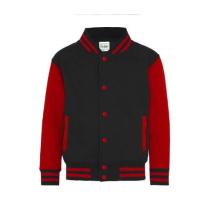 AWDis Kids Varsity Jackets JH043J Kleuren Jet black Fire red