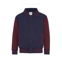 AWDis Kids Varsity Jackets JH043J Kleuren Oxford navy Burgundy