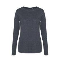 Long Sleeve Womans TRI-BLEND T Kleuren Heather charcoal