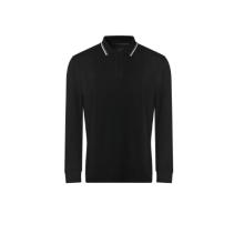 Longsleeve tipped 100 Polo JP103 - Black white.