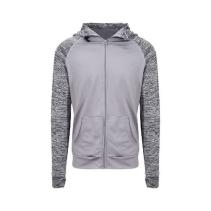 Mens Cool Contrast Zoodie. Kleuren Grey melange