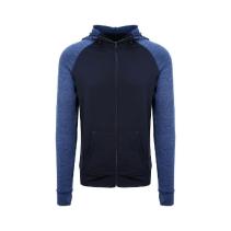 Mens Cool Contrast Zoodie. Kleuren Navy melange