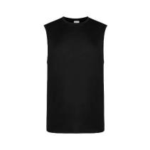 Mens Cool Smooth Sports Vest Kleuren Jet black