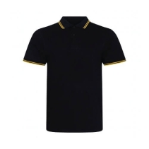 Stretch Tipped Polo Kleuren Black yellow