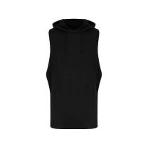 Urban Sleeveless Muscle Hoodie Kleuren Jet black
