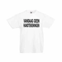 Vandaag geen handtekeningen kindershirt.