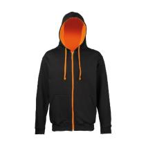 varsity zip zoodie jh053 Jet-black Orange