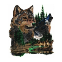 Wolven print bedrukt op een t-shirt