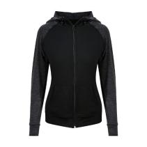 Girlie Cool Contrast Zoodie. Kleuren Black slate melange