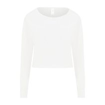 Woman's Cropped Sweater Kleuren Arctic white