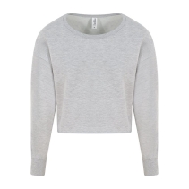 Woman's Cropped Sweater Kleuren Heather grey