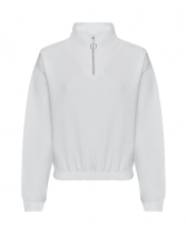 Womans Croppd Zipp Sweaters Kleuren Arctic white