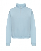 Womans Croppd Zipp Sweaters Kleuren Sky blue