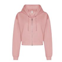 Womans Fashion Cropped Zoodie JH065 - Dusty Pink