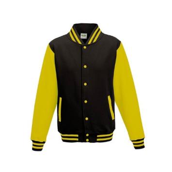 AWDis Varsity jacket JH043 Jet black-Sun yellow