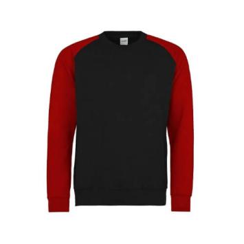 Baseball Sweat JH033 - Jet black Fire red