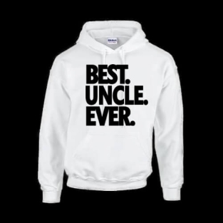 Best Uncle ever hoodie wit met zwarte print