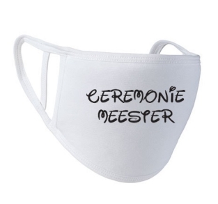 Ceremoniemeester mondkapje wit