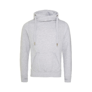 Cross Neck Hoodie JH021 Heather Grey