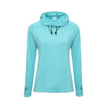 Girlie Cool Cow Neck Top - Ocean blue melange