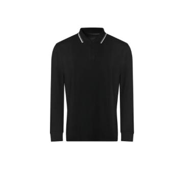Longsleeve tipped 100 Polo JP103 - Black white.