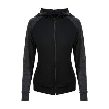 Girlie Cool Contrast Zoodie JC058 - Black / Black slate melange